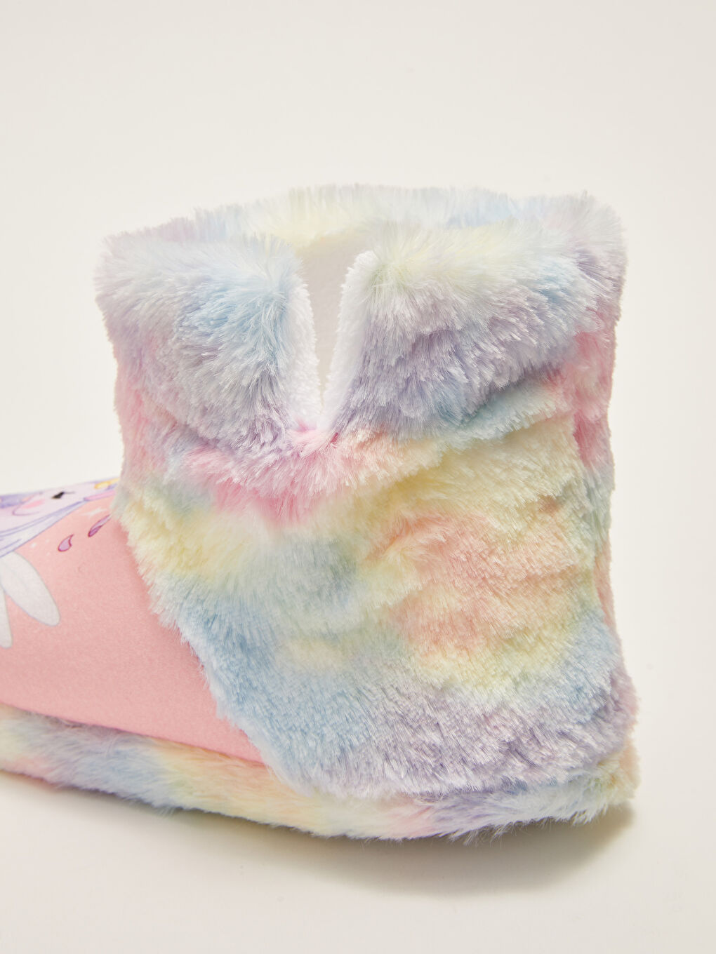 Karışık Işıklı Baskılı Pelüş Kız Çocuk Ev Botu-5