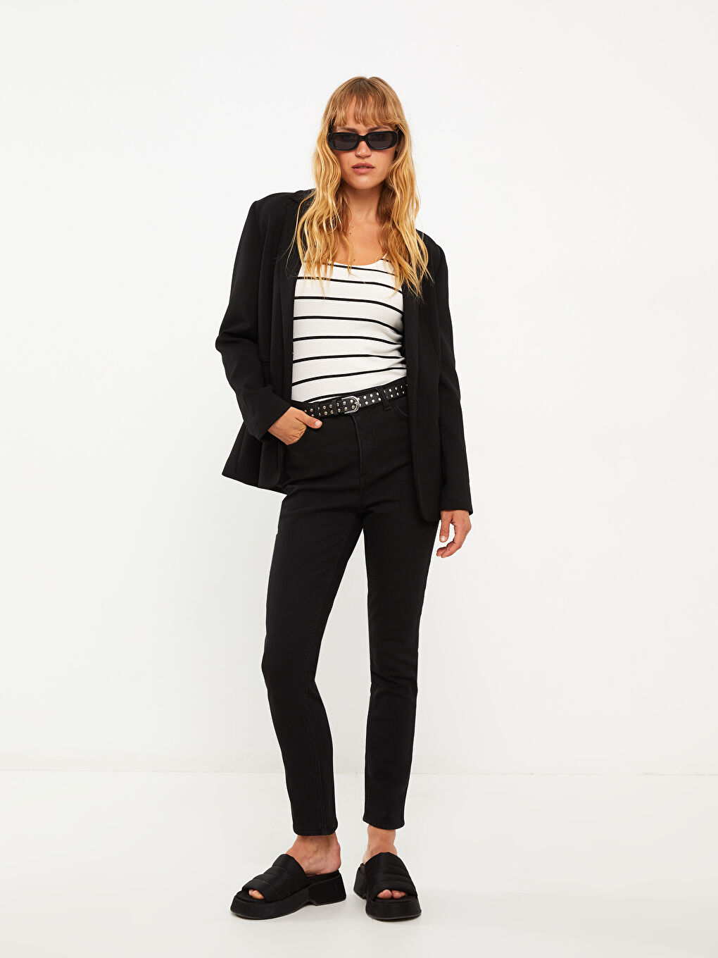 Women's Slim Fit Regular Denim Trousers -W27950Z8-J0F