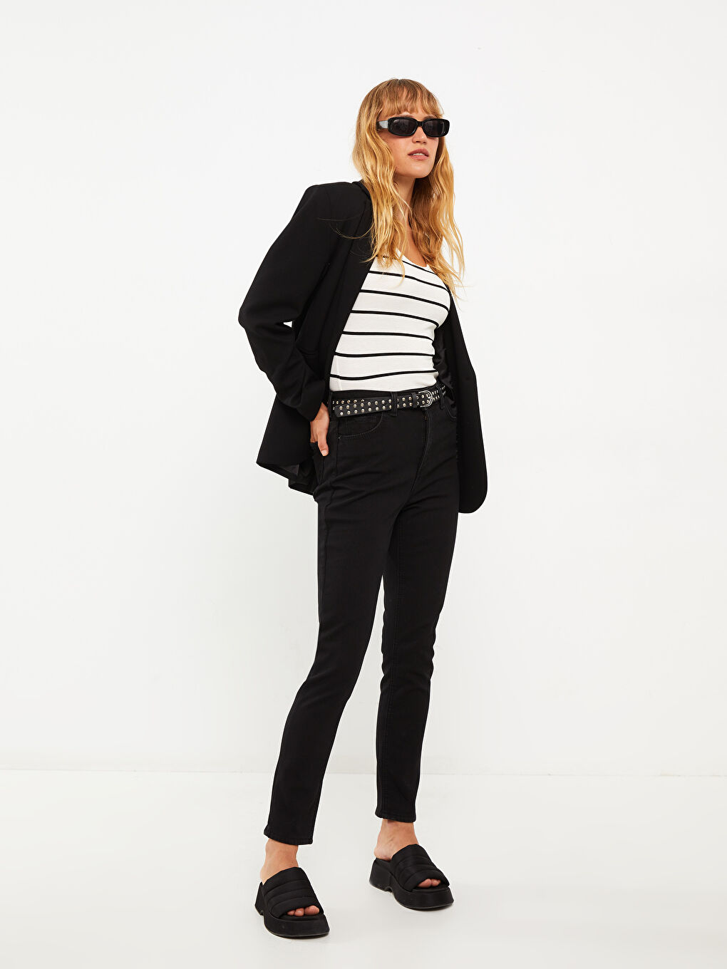 Women's Slim Fit Regular Denim Trousers -W27950Z8-J0F
