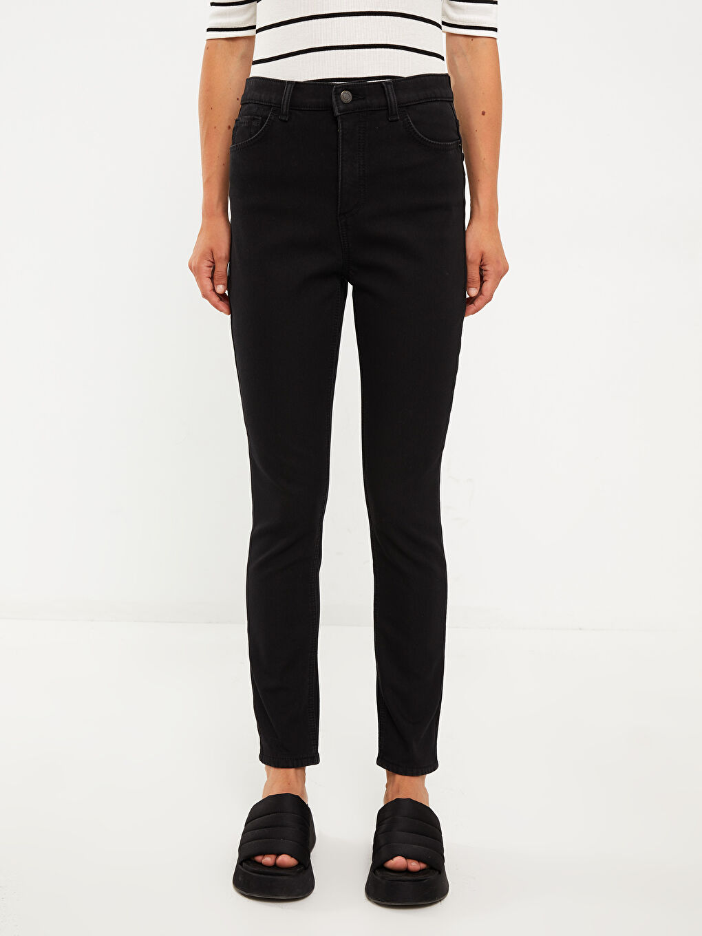 Women's Slim Fit Regular Denim Trousers -W27950Z8-J0F