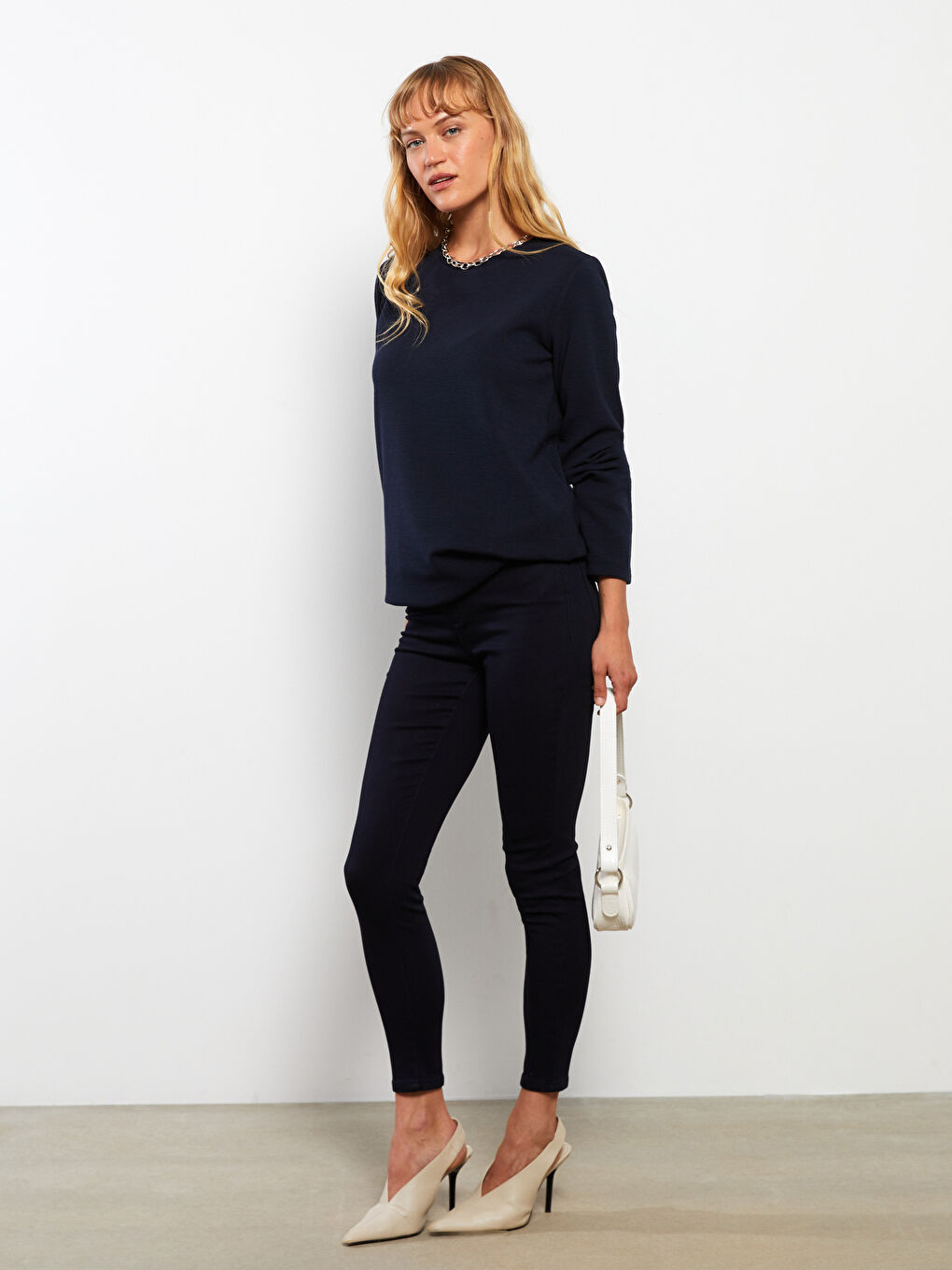 әйелдерге арналған тар пішімдегі деним джинс шалбар-1