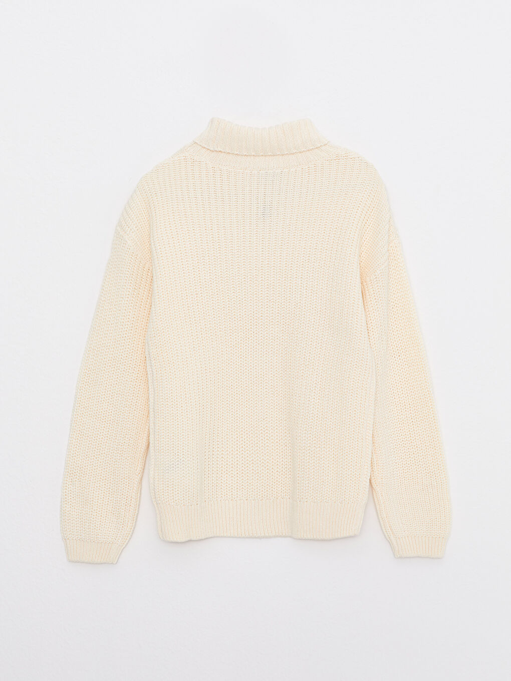 Turtleneck Knit Patterned Long Sleeve Girls' Knitwear Sweater-1