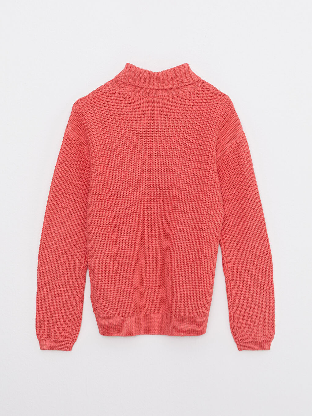 Turtleneck Knit Patterned Long Sleeve Girls' Knitwear Sweater-1