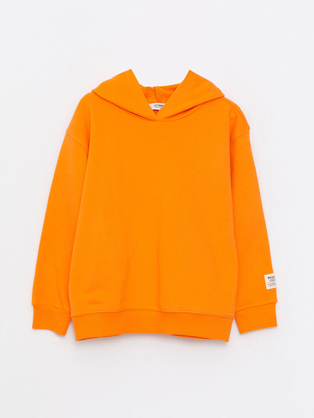 Turuncu Kapüşonlu Basic Uzun Kollu Kız Çocuk Sweatshirt