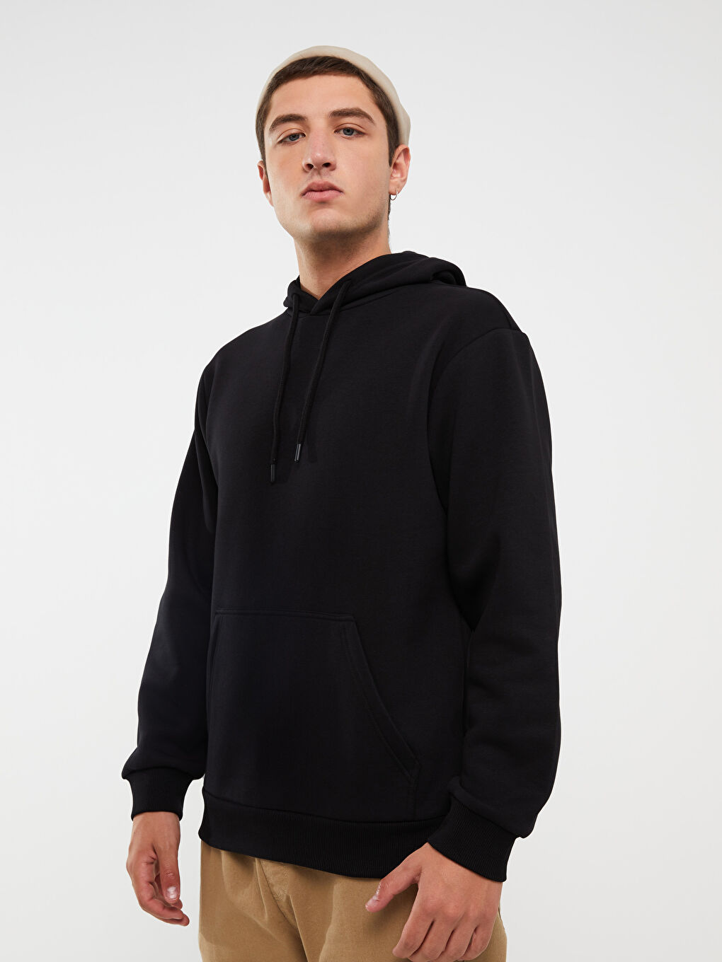 XSIDE Yeni Siyah Uzun Kollu Erkek Hoodie