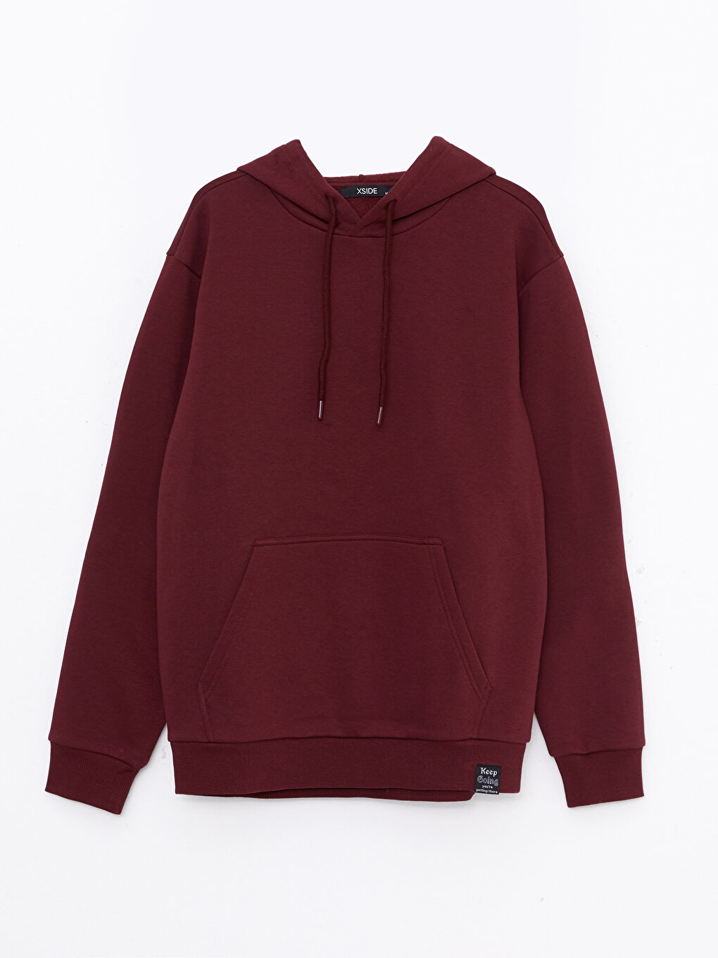 XSIDE Bordo Uzun Kollu Erkek Kalın Hoodie - 5