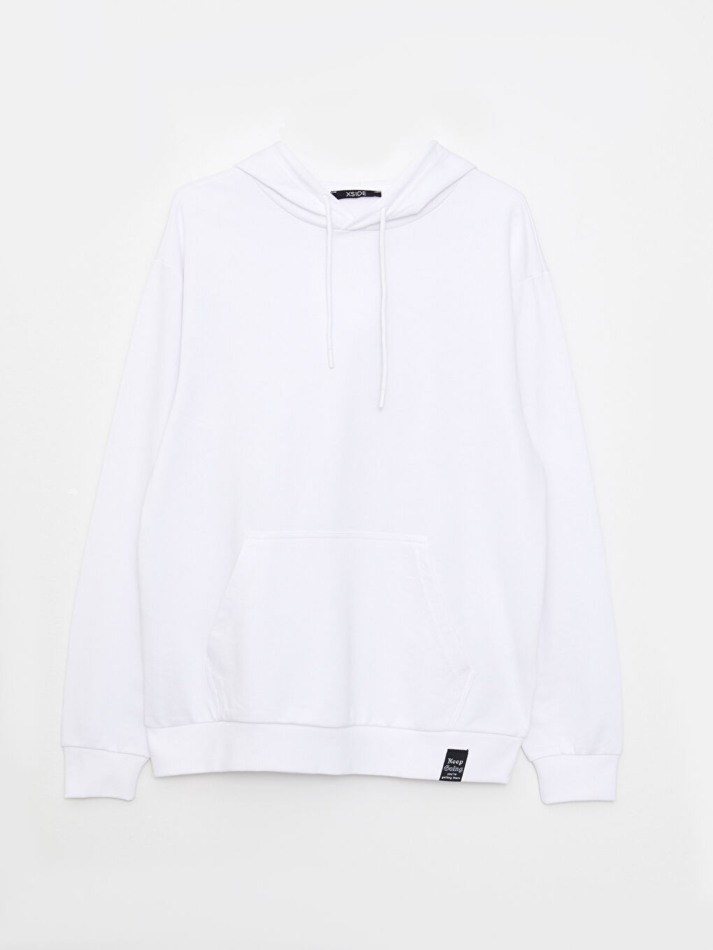 Beyaz Uzun Kollu Erkek Hoodie