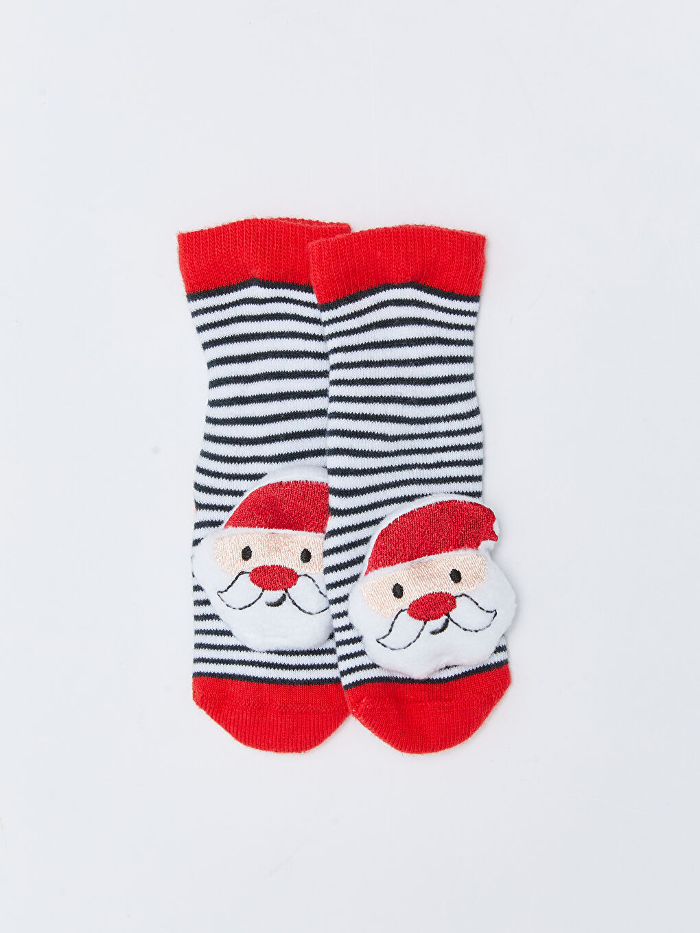 Siyah Çıngıraklı Yılbaşı Temalı Erkek Bebek Ev Çorabı-1