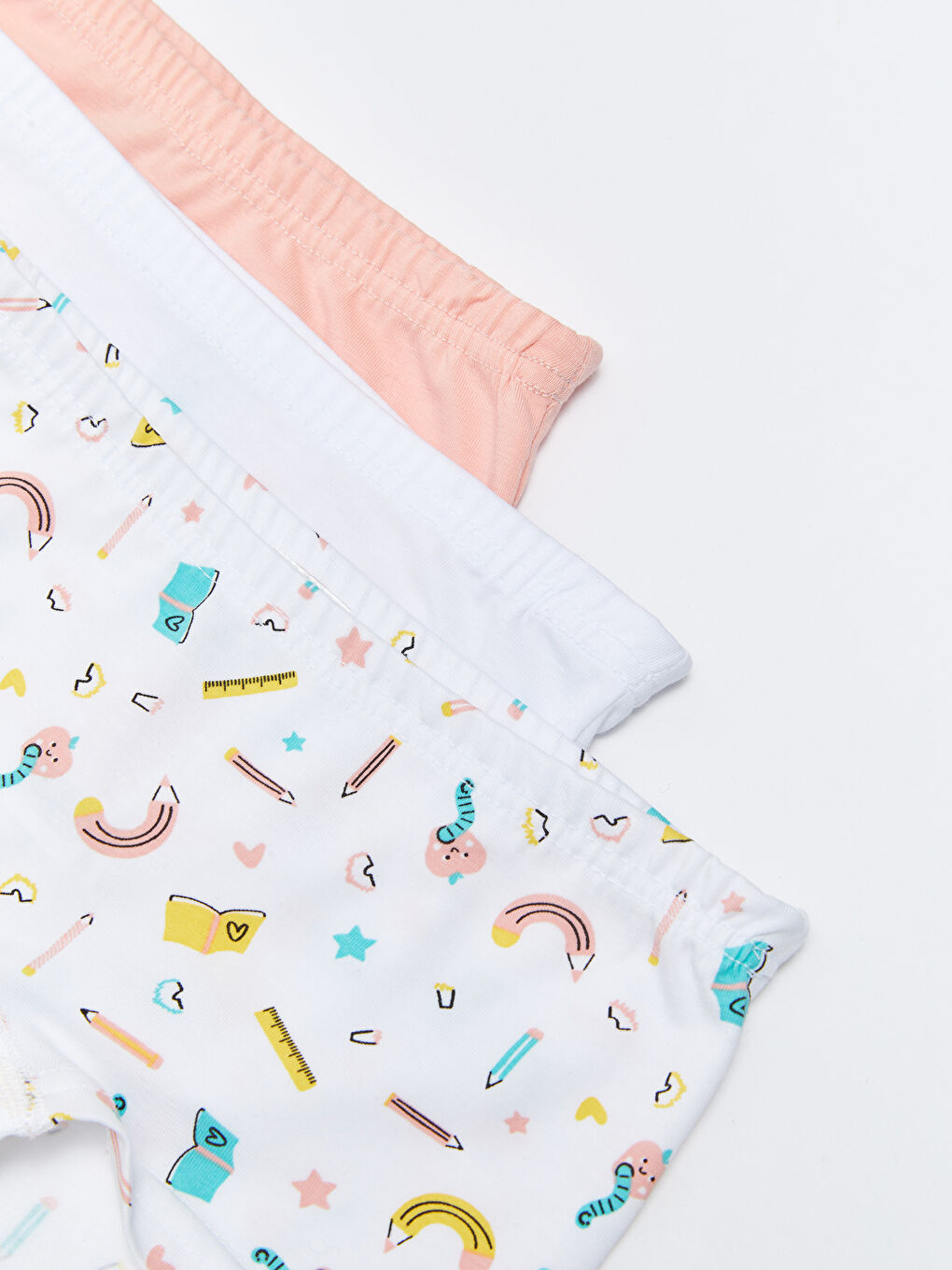 Pembe Baskılı Pamuklu Kız Çocuk Boxer 3'lü-2