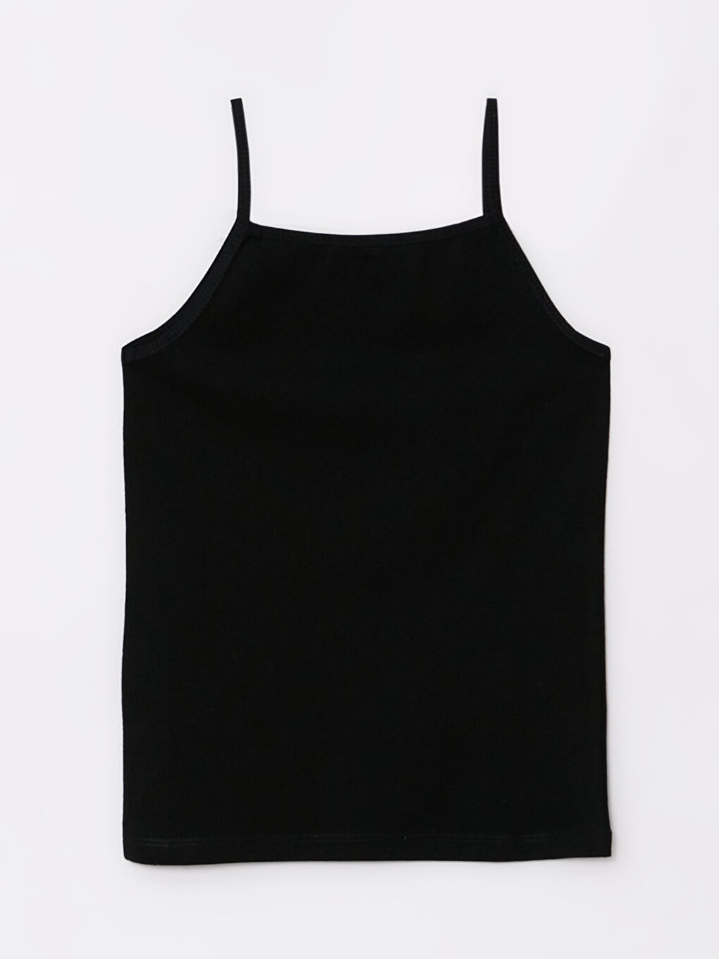 Ekru Kare Yaka Askılı Pamuklu Kız Çocuk Atlet 2'li-5