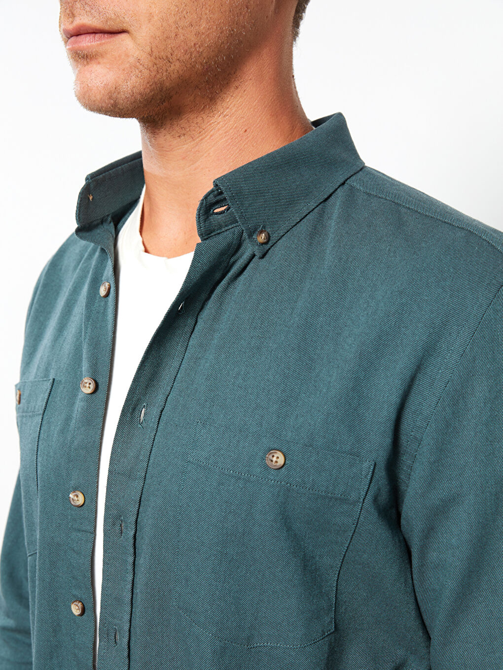 Regular Fit Long Sleeve Gabardine Men's Shirt-3