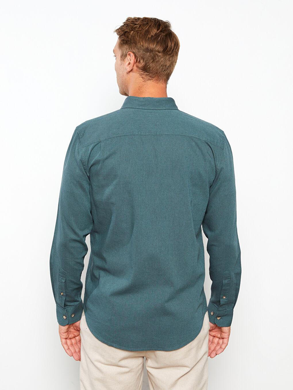 Regular Fit Long Sleeve Gabardine Men's Shirt-4