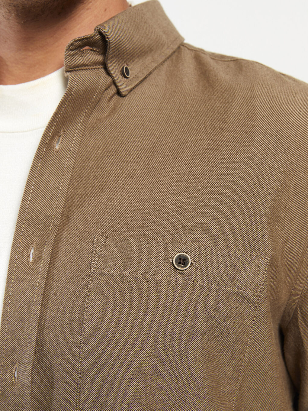 LCWAIKIKI Basic Regular Fit Langarm Gabardine Herrenhemd -W28059Z8-CT9
