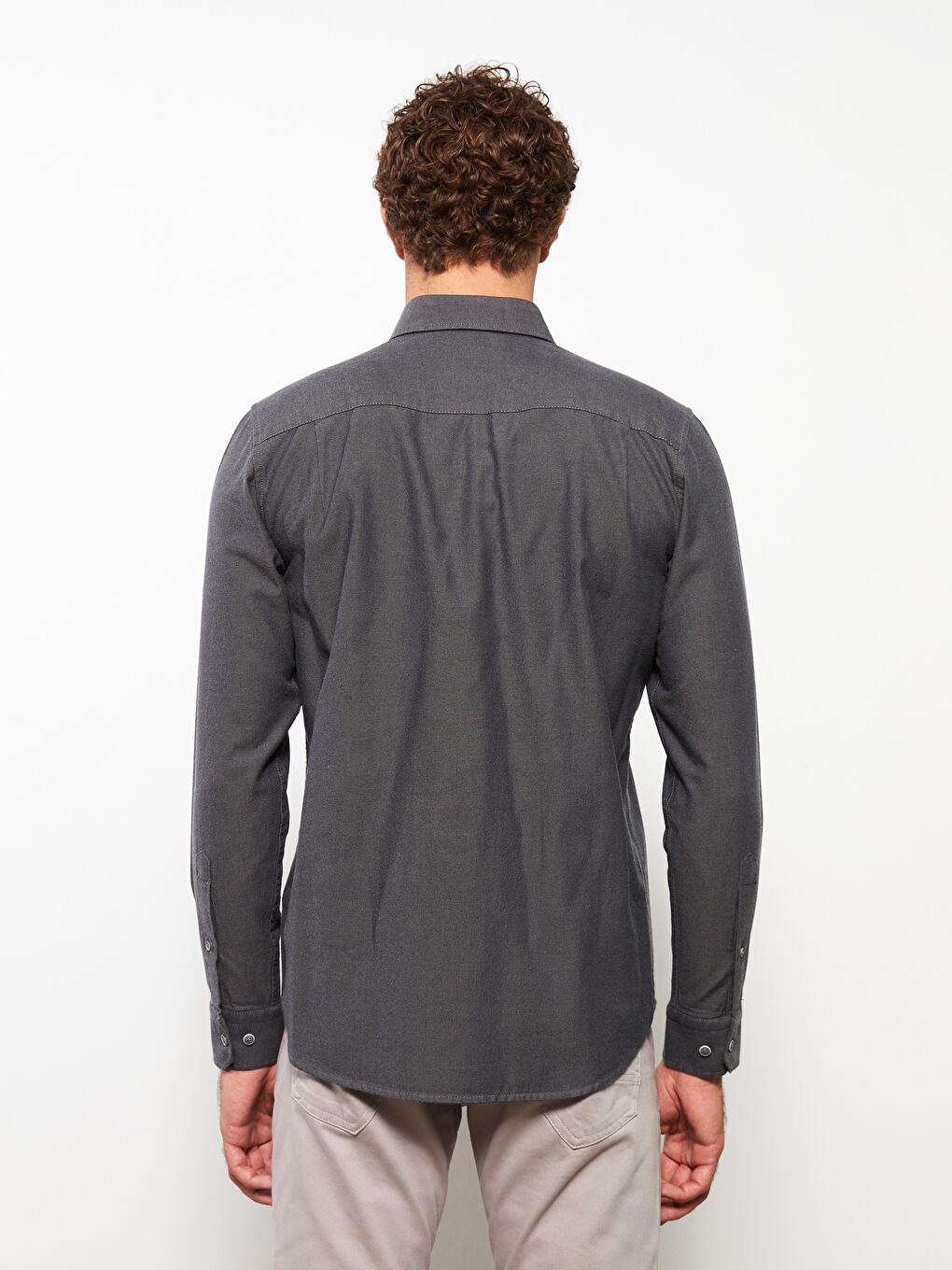 LCWAIKIKI Basic Regular Fit Long Sleeve Gabardine Men's Shirt -W28059Z8-CWN