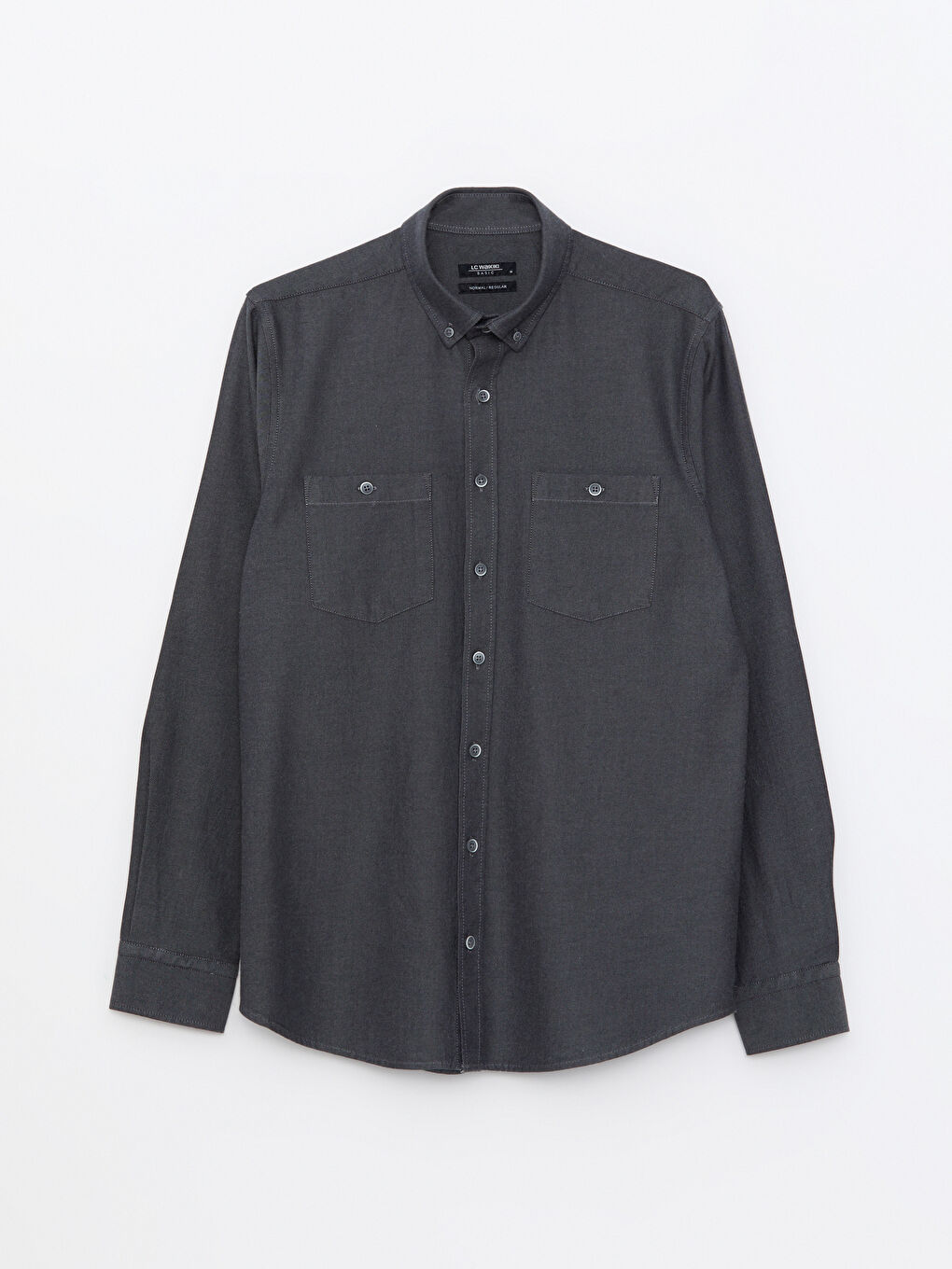 LCWAIKIKI Basic Regular Fit Long Sleeve Gabardine Men's Shirt -W28059Z8-CWN