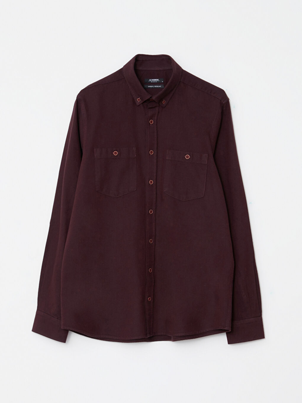 Bordo Regular Fit Uzun Kollu Gabardin Erkek Gömlek-5