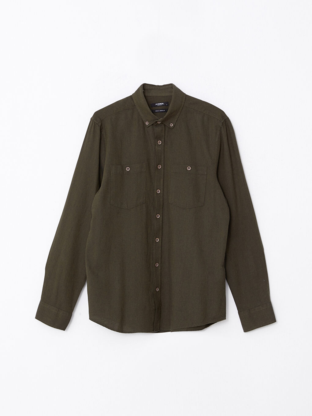 LCWAIKIKI Basic Regular Fit Long Sleeve Gabardine Men's Shirt -W28059Z8-KGJ