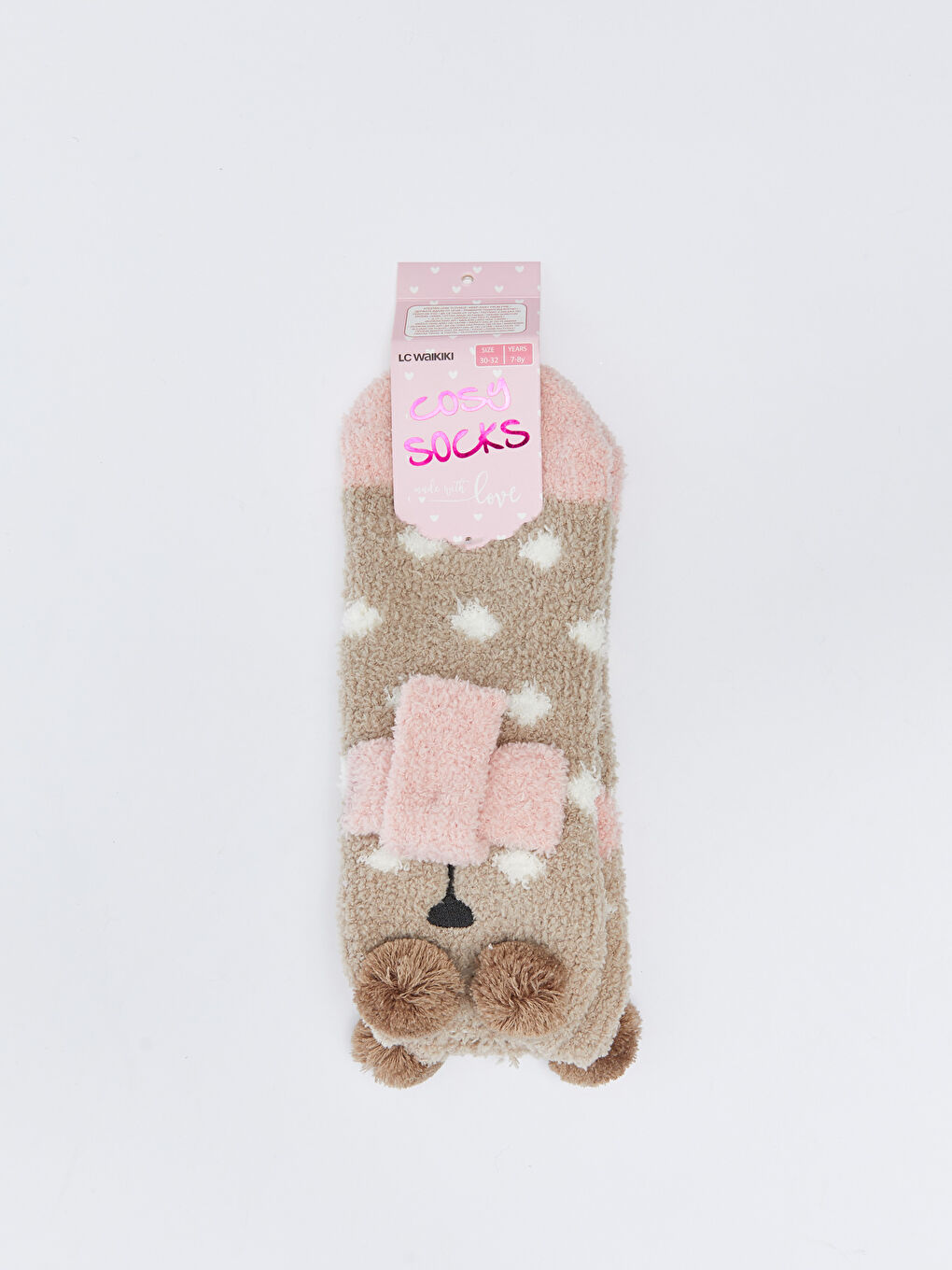 LCW Kids Embroidery and Pompom Detailed Girls' Home Socks -W28060Z4-J2B