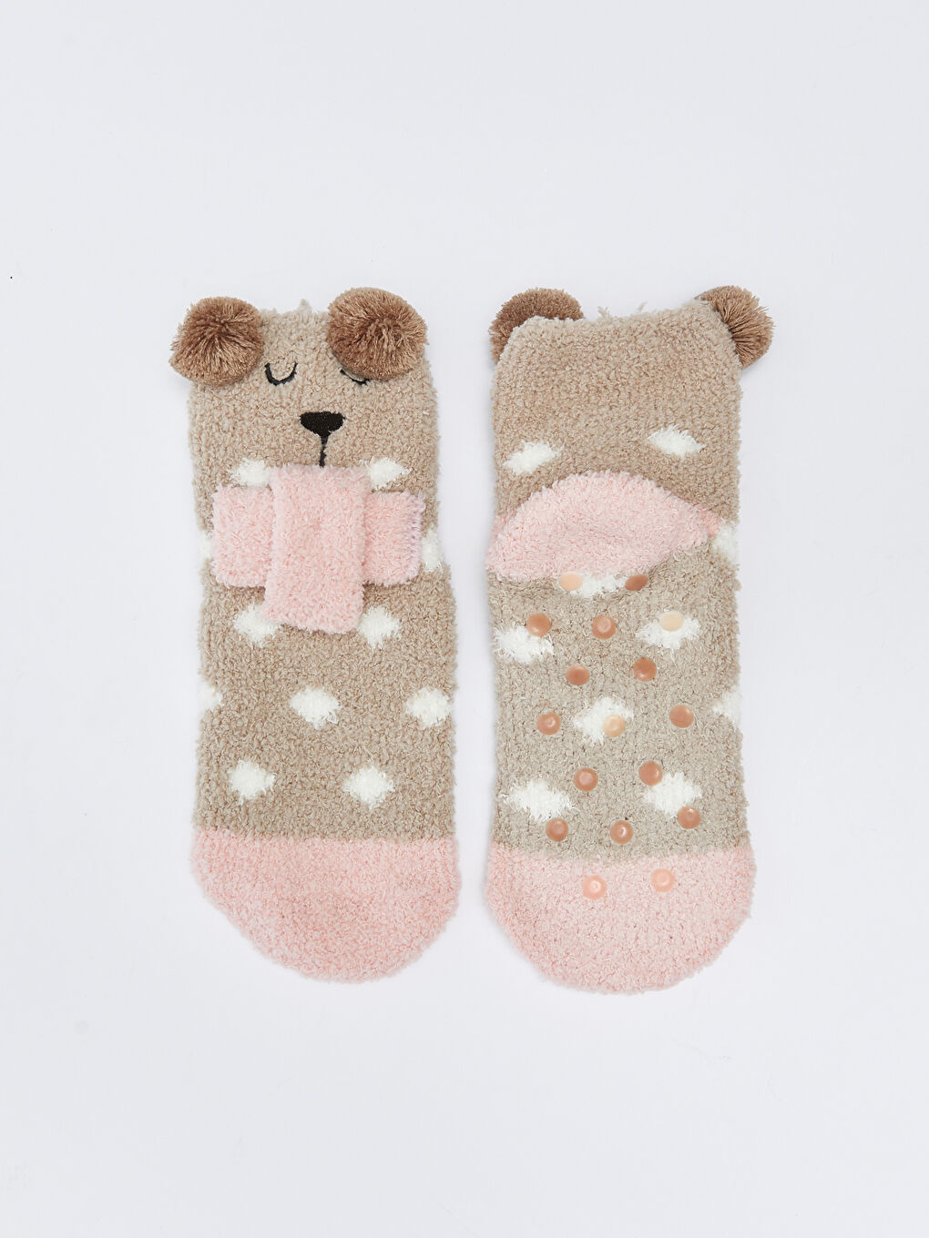 LCW Kids Embroidery and Pompom Detailed Girls' Home Socks -W28060Z4-J2B