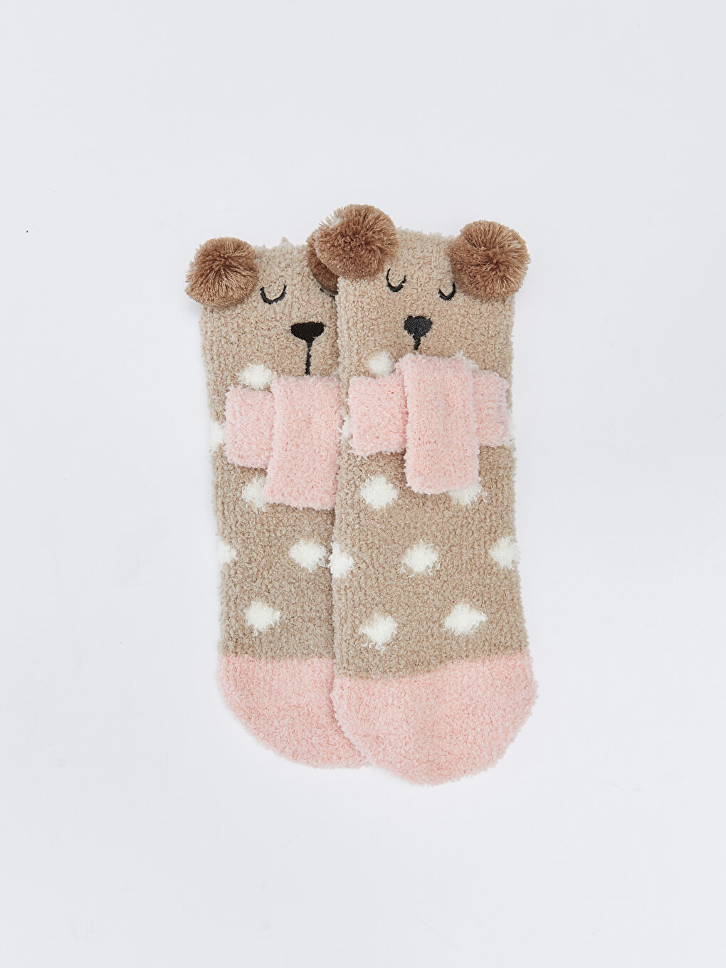 LCW Kids Embroidery and Pompom Detailed Girls' Home Socks -W28060Z4-J2B