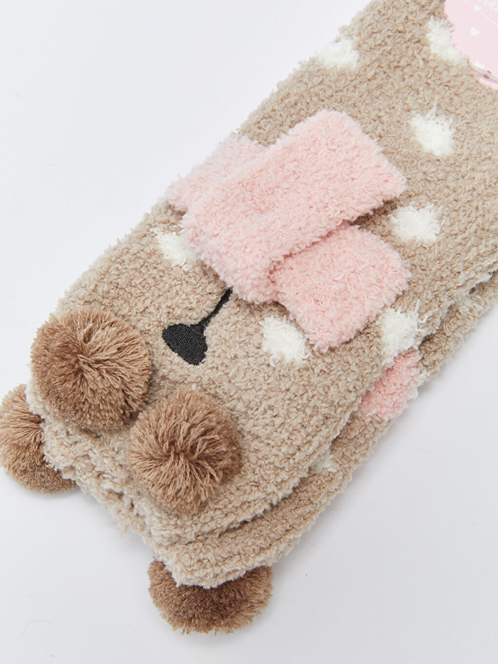 LCW Kids Embroidery and Pompom Detailed Girls' Home Socks -W28060Z4-J2B