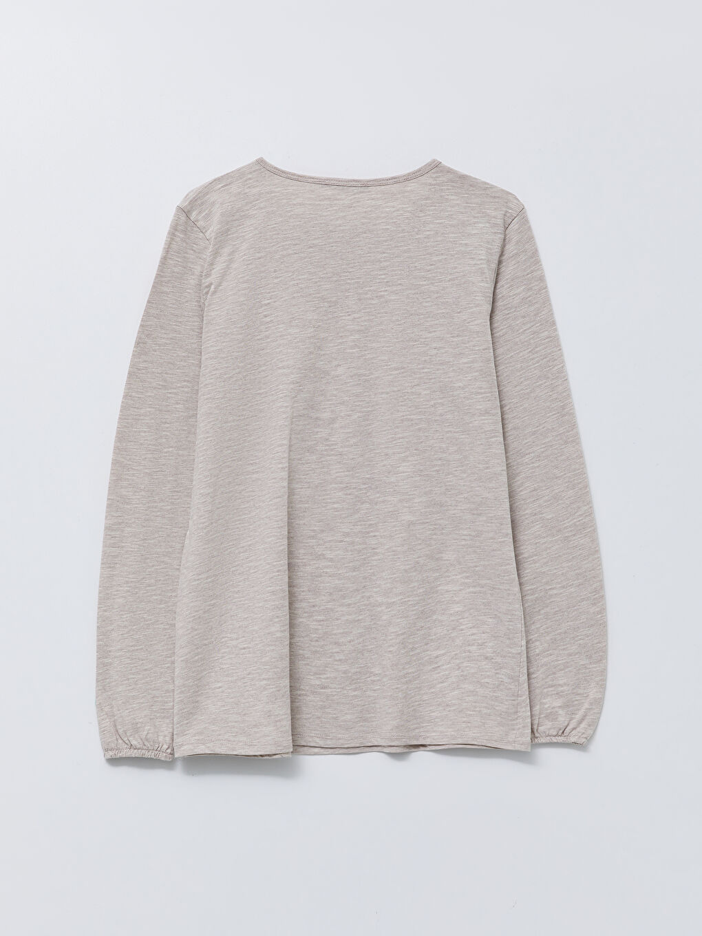 تي شيرت ياقة دائرية مطرز كم طويل للسيدات-7