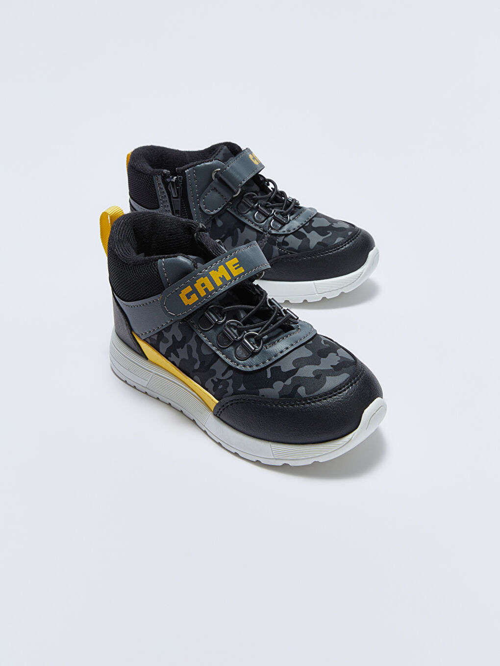 Ботинки на шнуровке и застёжке-липучке для мальчиков-1
