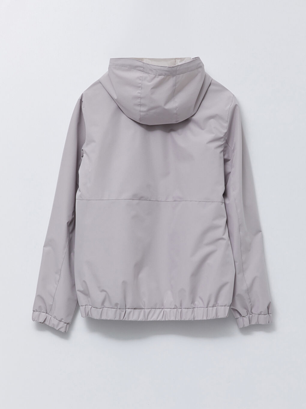 Bej Standart Kalıp Kapüşonlu İnce Erkek Yağmurluk-6