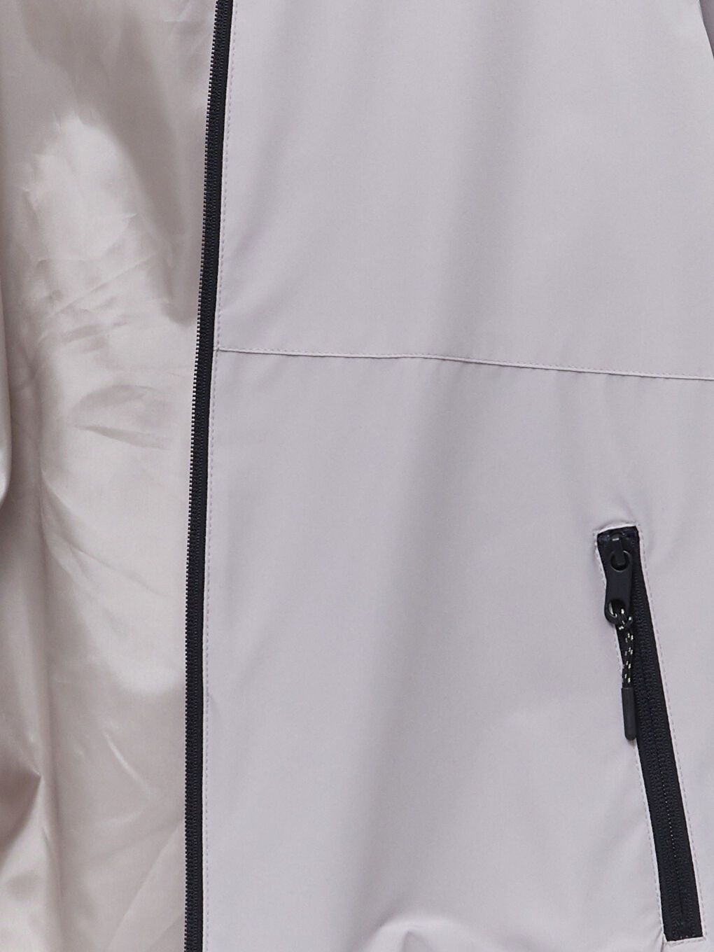 Bej Standart Kalıp Kapüşonlu İnce Erkek Yağmurluk-7