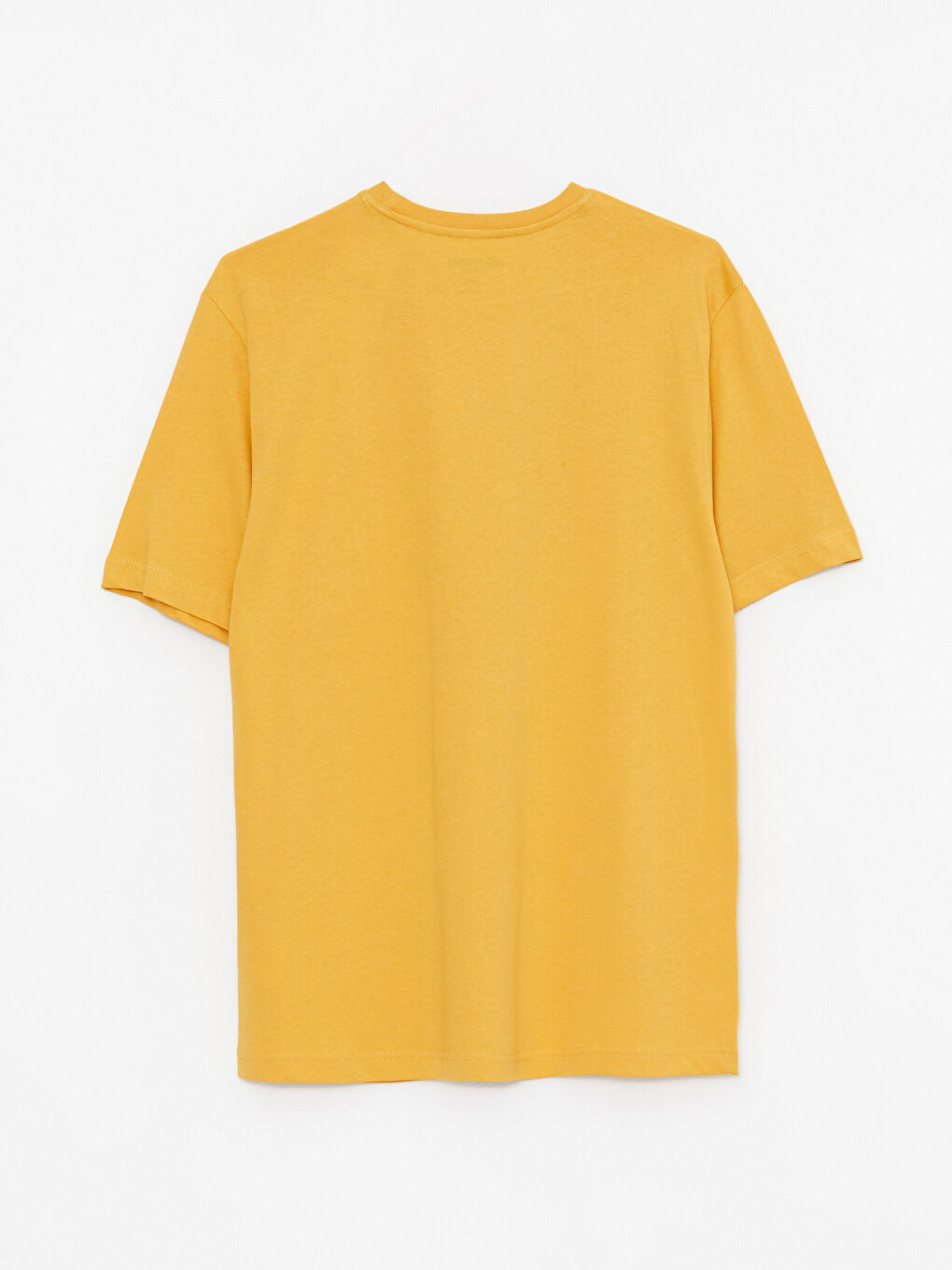 Sarı Bisiklet Yaka Kısa Kollu Baskılı Penye Erkek Tişört-6