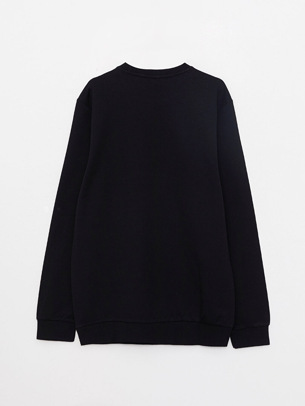 Siyah Bisiklet Yaka Uzun Kollu Baskılı Erkek Sweatshirt-7