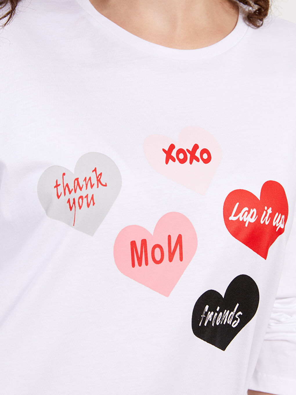 LCW Young Bisiklet Yaka Baskılı Uzun Kollu Kadın Pijama Takımı -W28141Z8-CVL