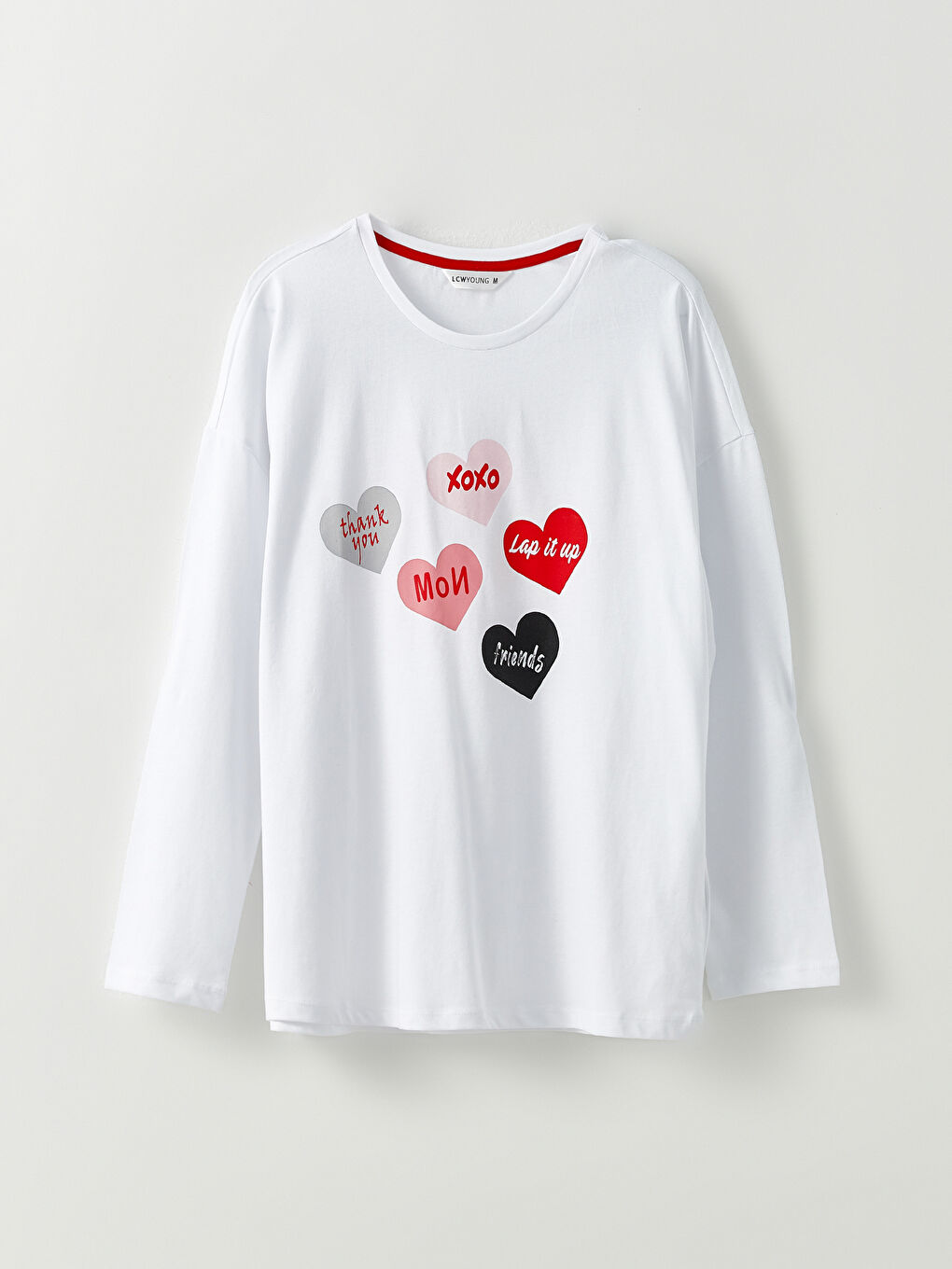 LCW Young Bisiklet Yaka Baskılı Uzun Kollu Kadın Pijama Takımı -W28141Z8-CVL