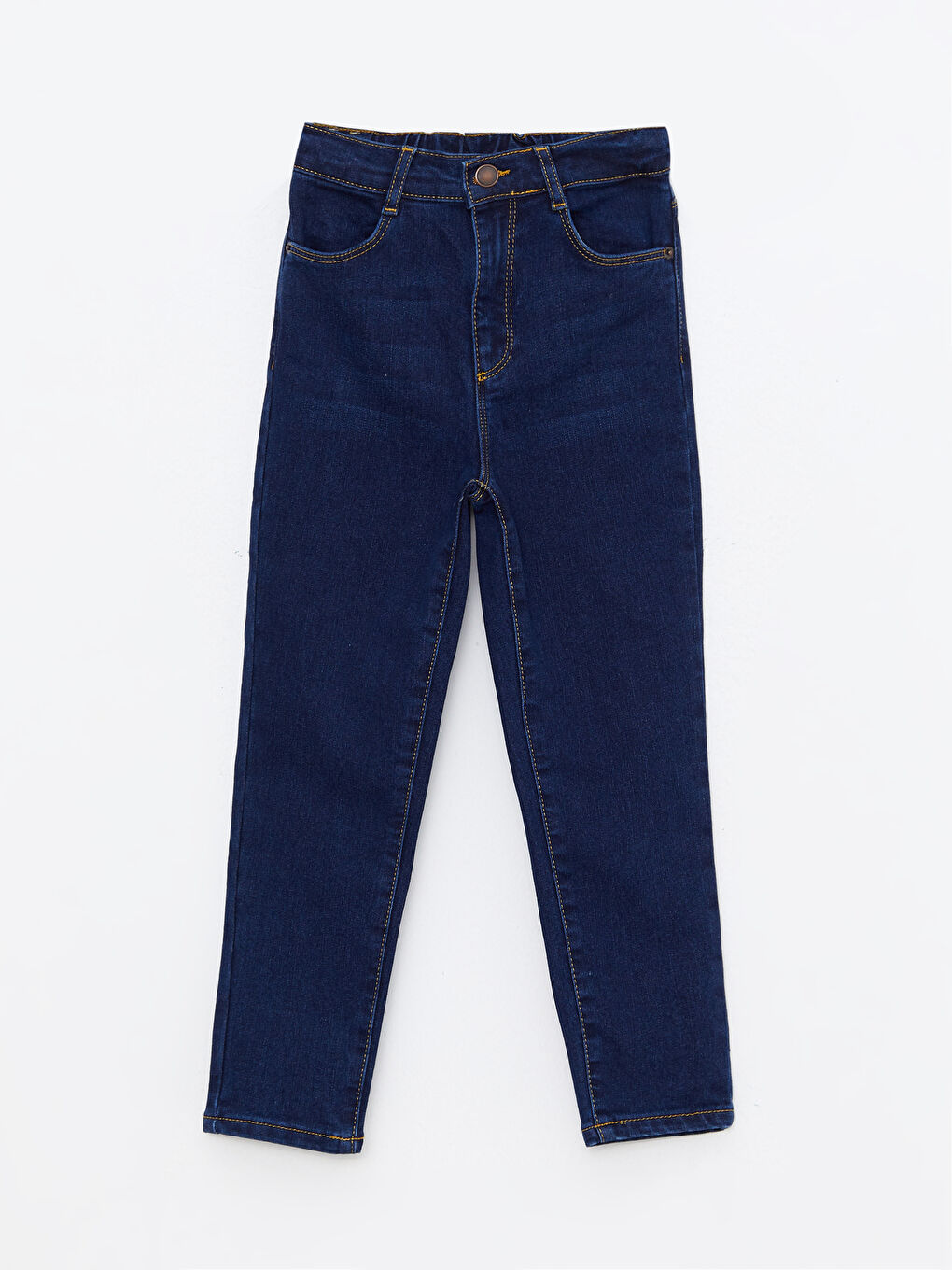 LCW Kids İndigo Beli Lastikli Basic Kız Çocuk Jean Pantolon