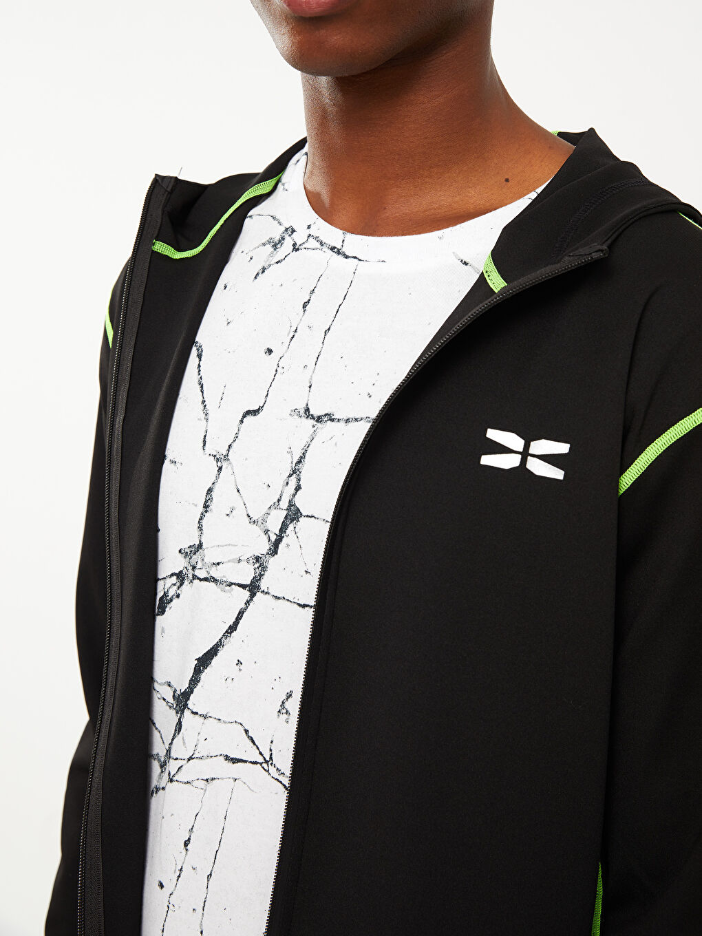 Schlank Geschnittene Kapuzenjacke Für Herren Sport Strickjacke-3