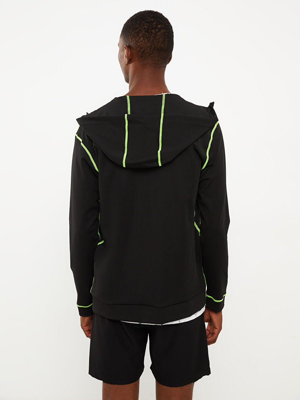 Schlank Geschnittene Kapuzenjacke Für Herren Sport Strickjacke-4