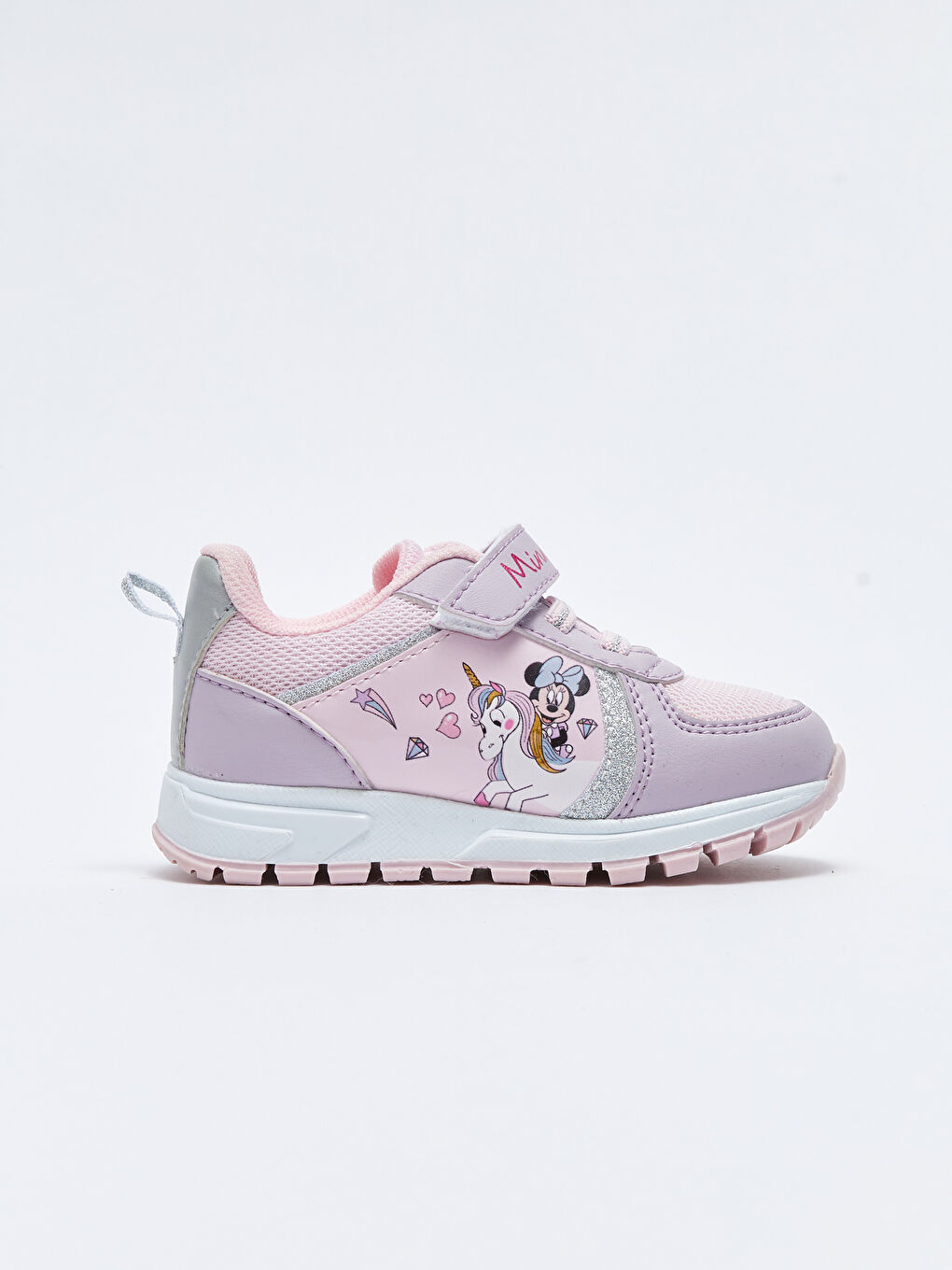 LCW STEPS Minnie Mouse Licensed Lace and Hook and Loop Closure Baby Girl Sneakers -W28162Z1-RUD