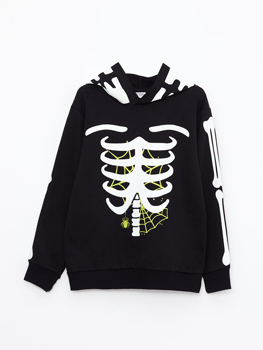 Siyah Kapüşonlu Baskılı Uzun Kollu Erkek Çocuk Sweatshirt ve Eşofman Altı-1