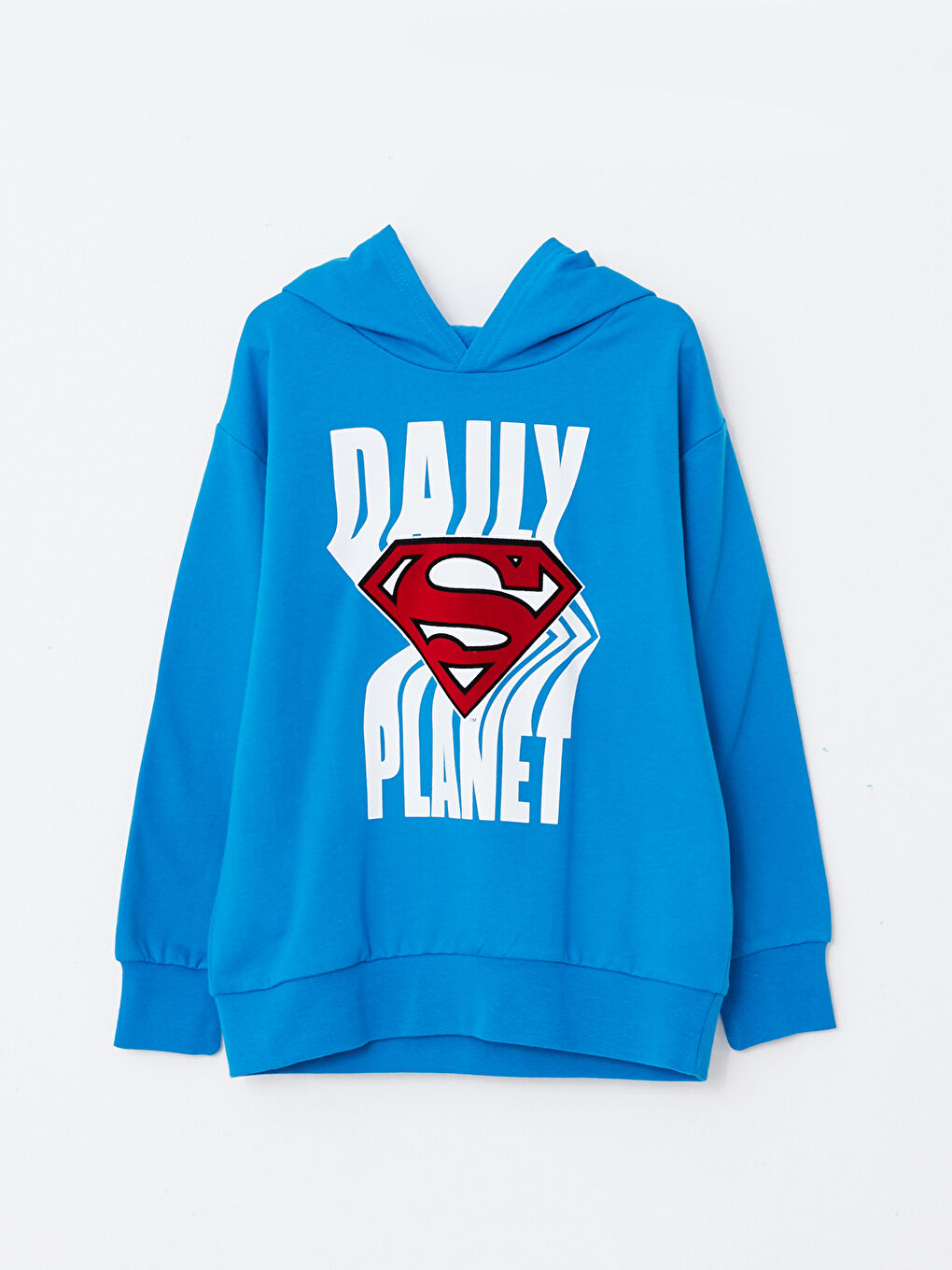 Hanorac Băiat cu Glugă Superman Imprimat Mânecă Lungă