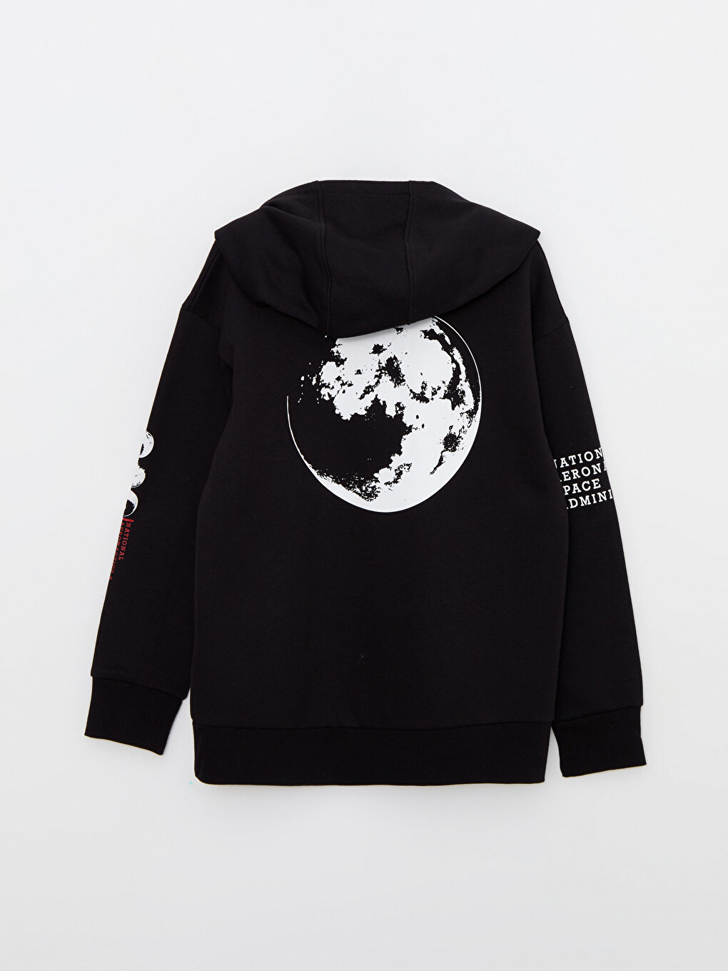 LCW Kids Siyah Kapüşonlu Nasa Baskılı Uzun Kollu Erkek Çocuk Sweatshirt - 2