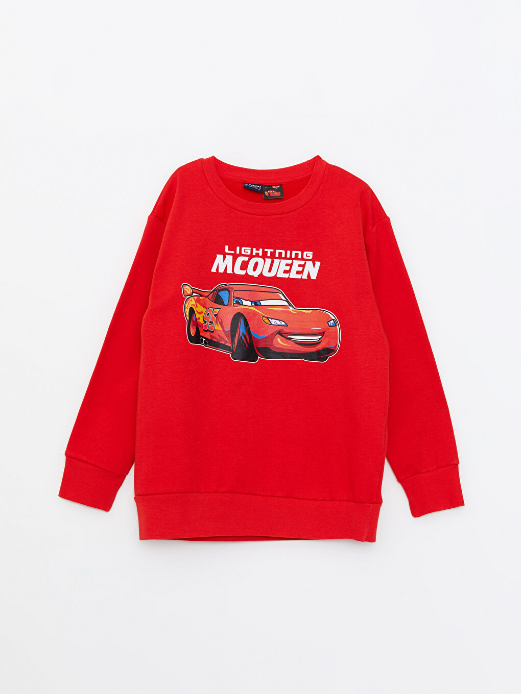 Kırmızı Bisiklet Yaka Arabalar Baskılı Uzun Kollu Erkek Çocuk Sweatshirt