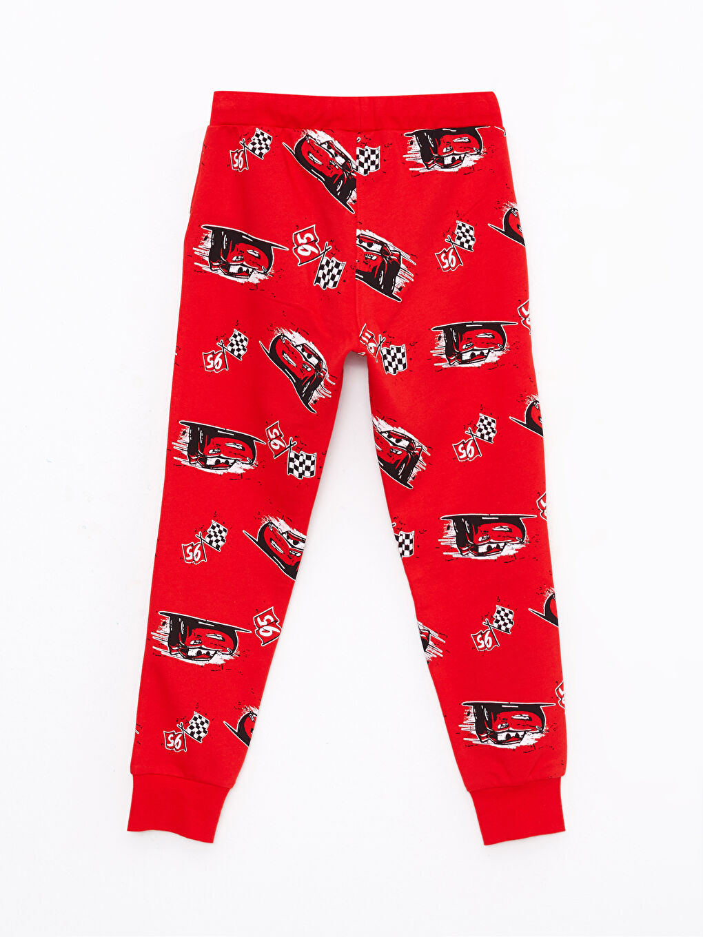 Kırmızı Beli Lastikli Arabalar Baskılı Erkek Çocuk Jogger Eşofman Altı-1