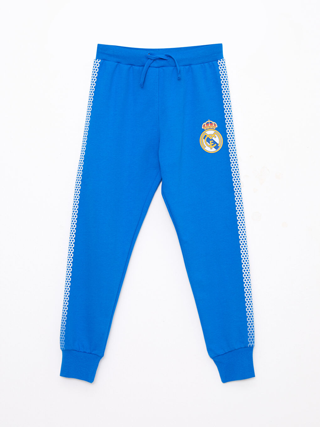 Mavi Beli Lastikli Real Madrid Baskılı Erkek Çocuk Jogger Eşofman Altı