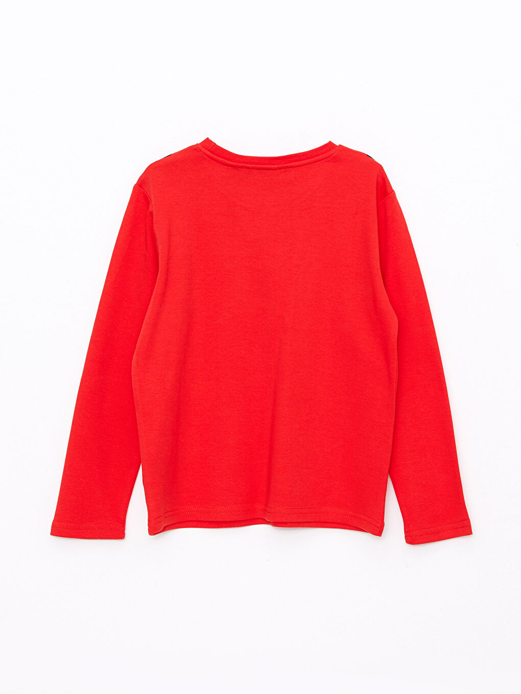 Kırmızı Bisiklet Yaka Barcelona Baskılı Uzun Kollu Erkek Çocuk Taraftar Tişört-1