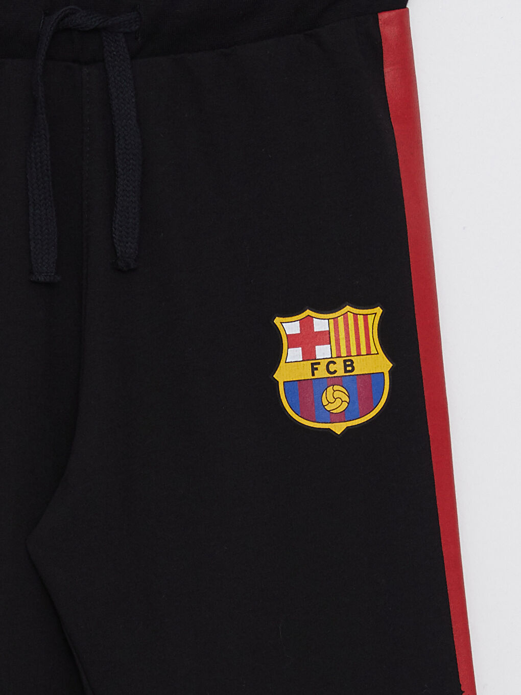 Siyah Beli Lastikli Barcelona Baskılı Erkek Çocuk Jogger Eşofman Altı-2