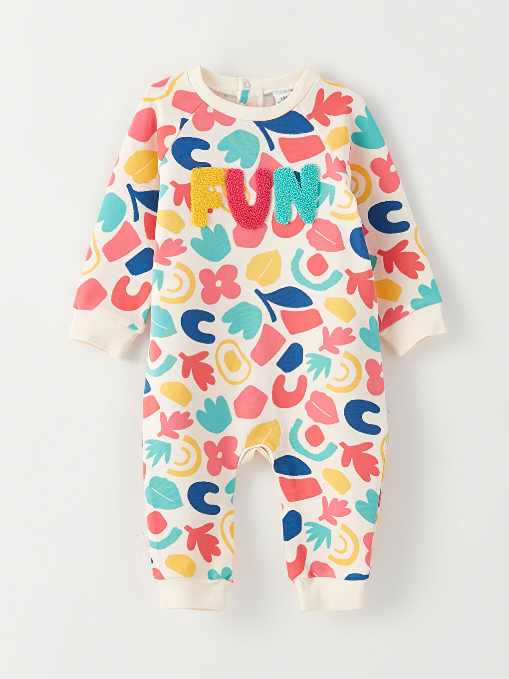 LCW baby Crew Neck Long Sleeve Printed Baby Girls' Jumpsuit -W28212Z1-LRB