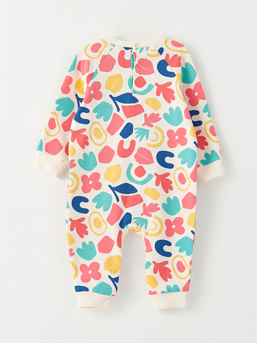 LCW baby Crew Neck Long Sleeve Printed Baby Girls' Jumpsuit -W28212Z1-LRB