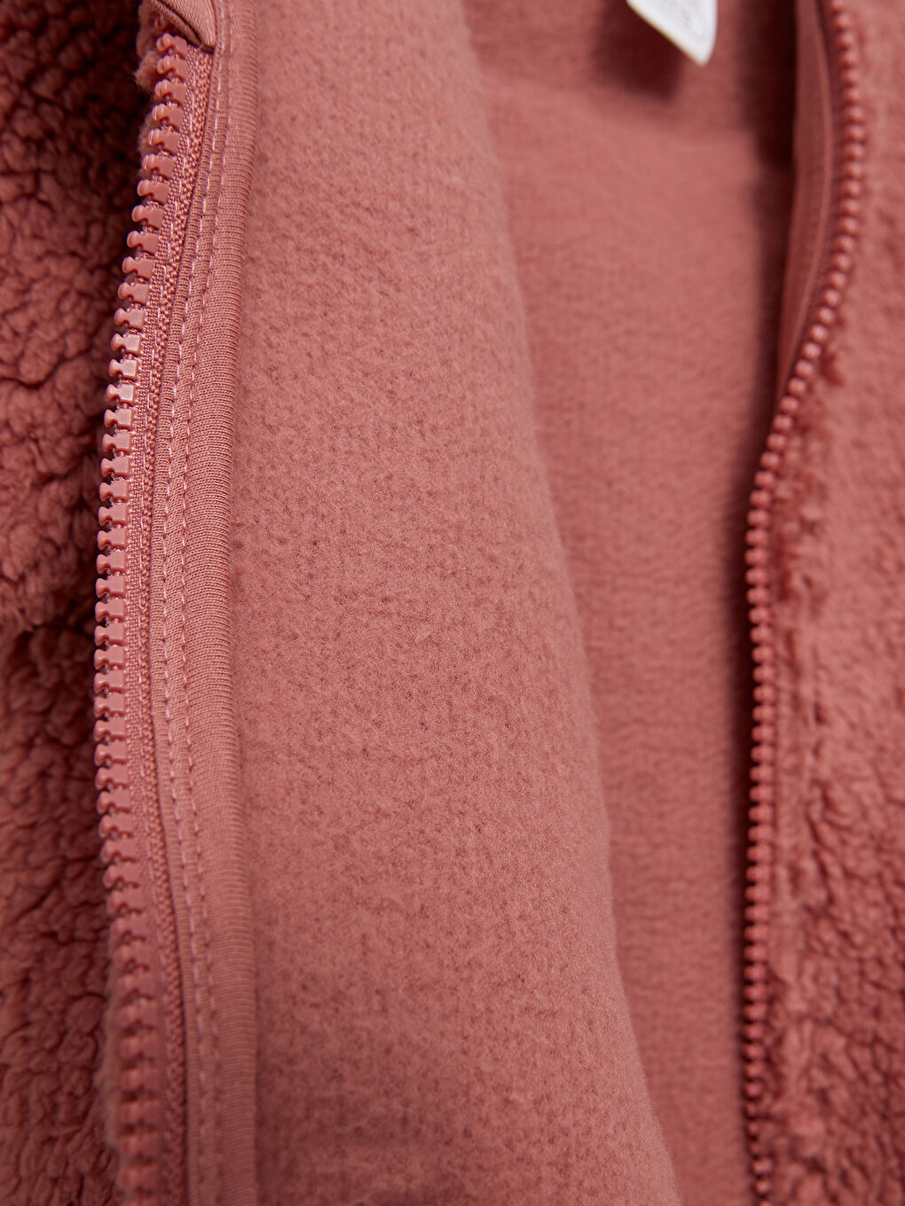 Pembe Kapüşonlu Uzun Kollu Kız Bebek Pelüş Hırka-3