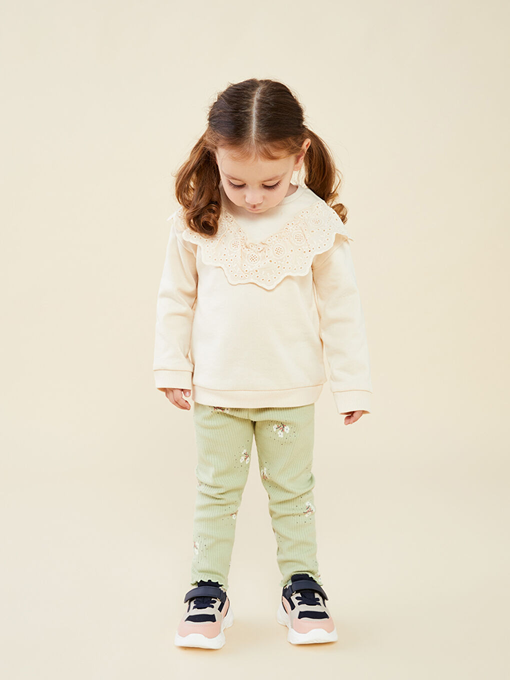 Crew Neck Long Sleeve Baby Girls' Sweatshirt and Tights 2 Pack Set-1