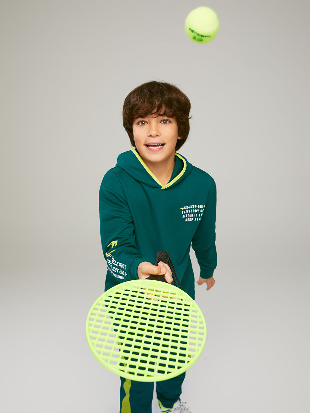 Hooded Printed Long Sleeve Boys' Sweatshirt-2